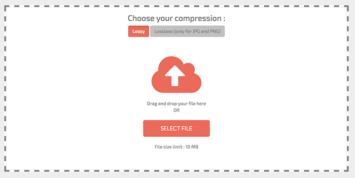 Compressor, sitio web en línea para reducir el tamaño de las imágenes